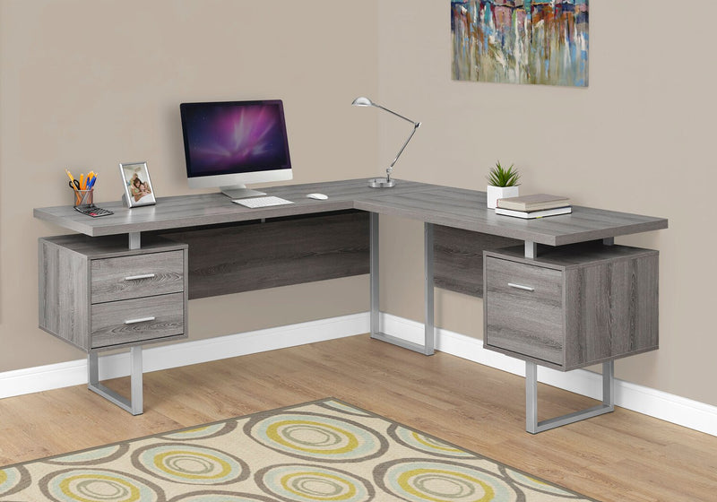 Marnie Reversible L-Shaped Corner Desk - Dark Taupe 