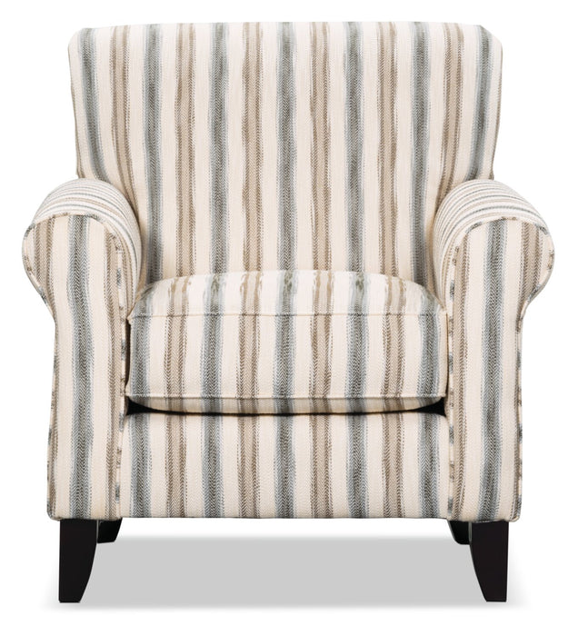 Wynn Linen-Look Fabric Accent Chair - Stripe