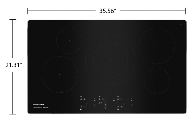 KitchenAid 36\" Sensor Induction Cooktop - KCIG556JSS