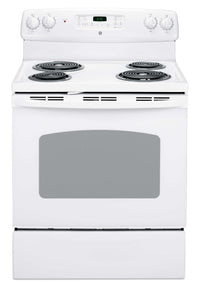 GE 5 Cu. Ft. Electric Range with Self Clean and Certified Sabbath Mode - White - JCBP240DMWW 