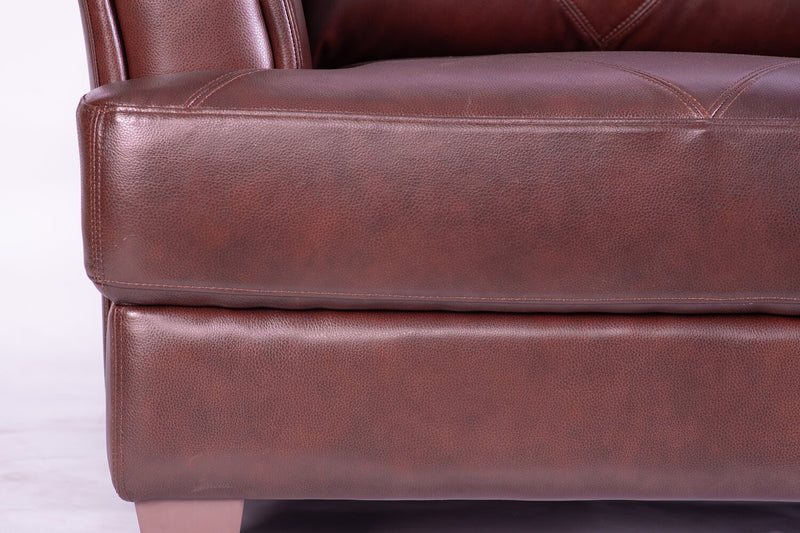 Vita 100% Genuine Leather Chair - Brown