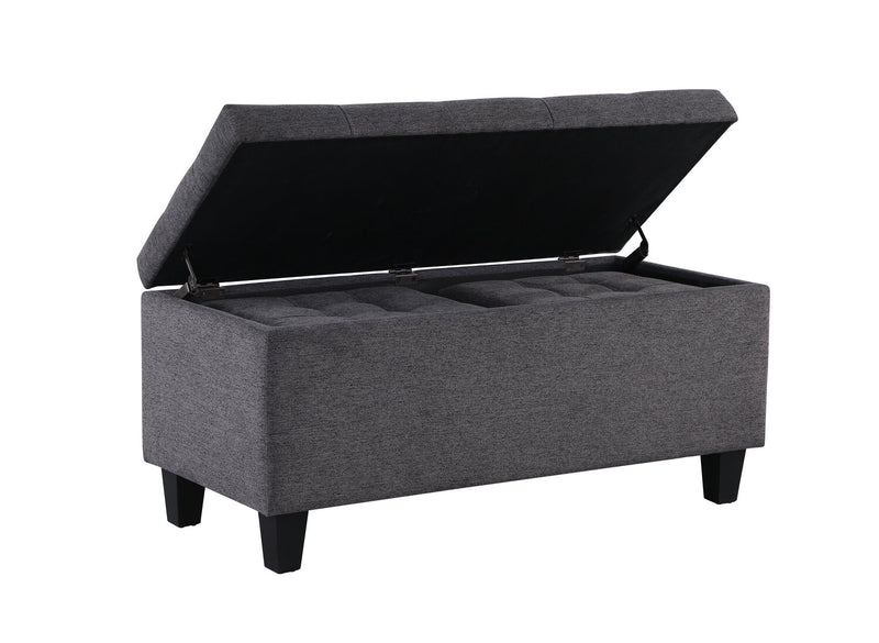 Kai 3-Piece Linen-Look Fabric Storage Ottomans 