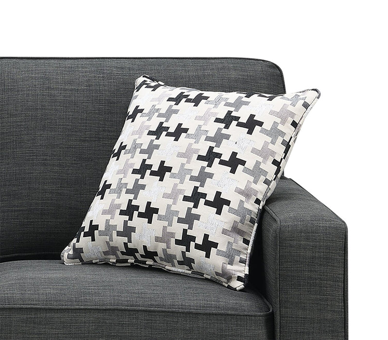 Sawyer Linen-Look Fabric Loveseat - Charcoal Grey