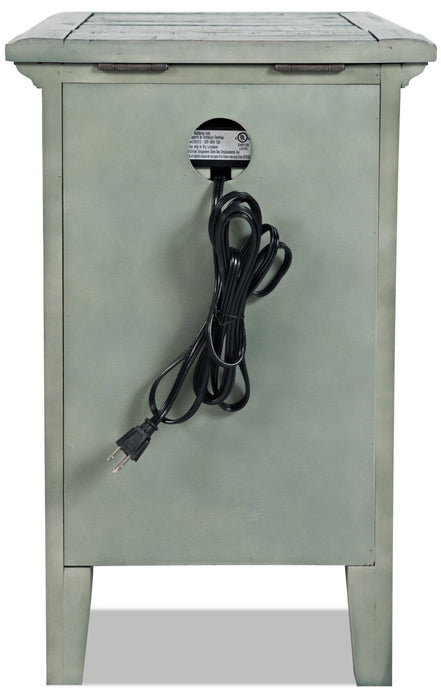 Rocco Blue Chairside Table with USB