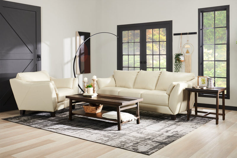 Lusso Genuine Leather Sofa – Smoke