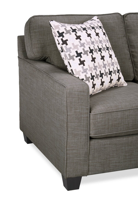 Sawyer 2-Piece Linen-Look Fabric Sectional - Charcoal Grey