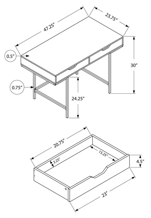 Butler Desk - White Marble-Look