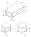 Lincoln 3-Piece Coffee and Two End Tables Package - Grey
