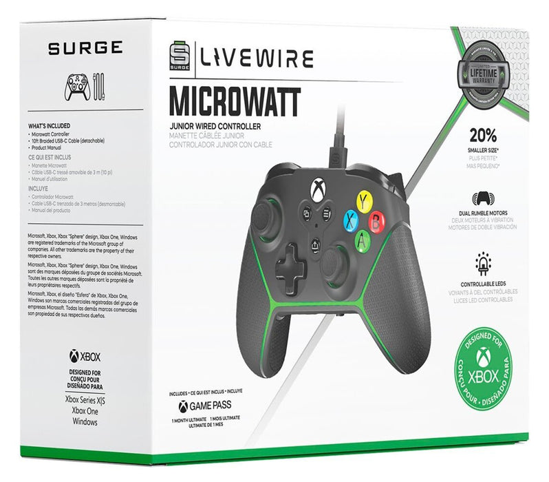 Surge Livewire Microwatt Junior Wired Controller for Xbox Series X