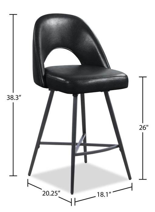 Elijah Swivel Counter-Height Stool - Black