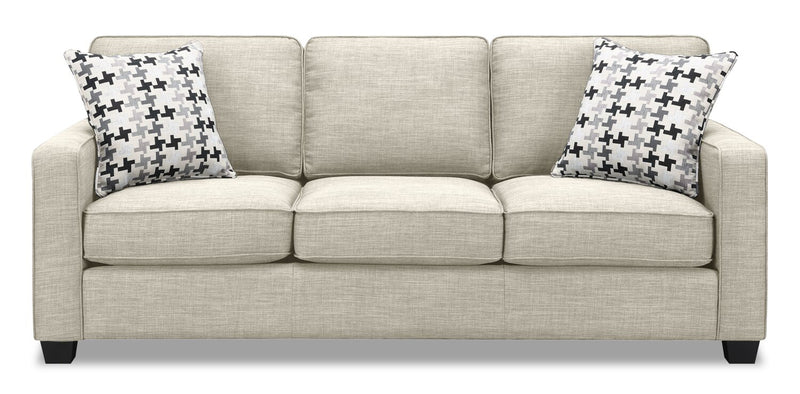 Sawyer Linen-Look Fabric Sofa - Light Grey