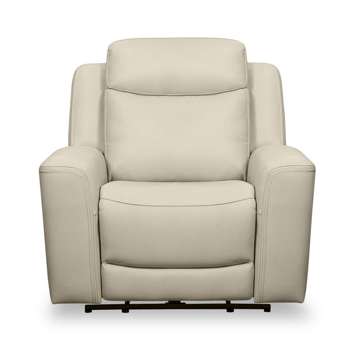 Prescott Genuine Leather Power Reclining Chair - Platinum