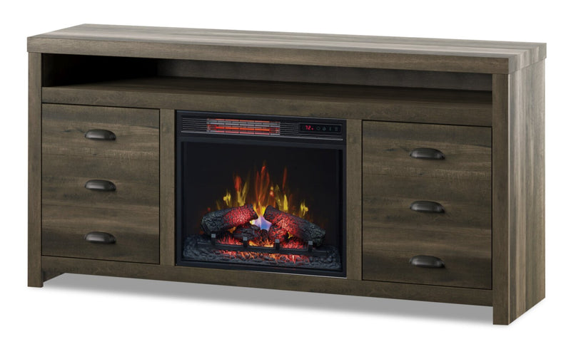 Haven 64\" TV Stand with Log Firebox