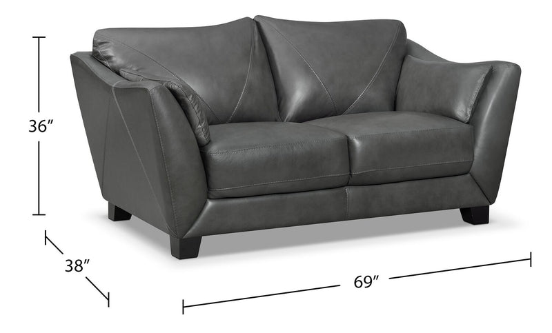 Lusso Genuine Leather Loveseat – Chacoal