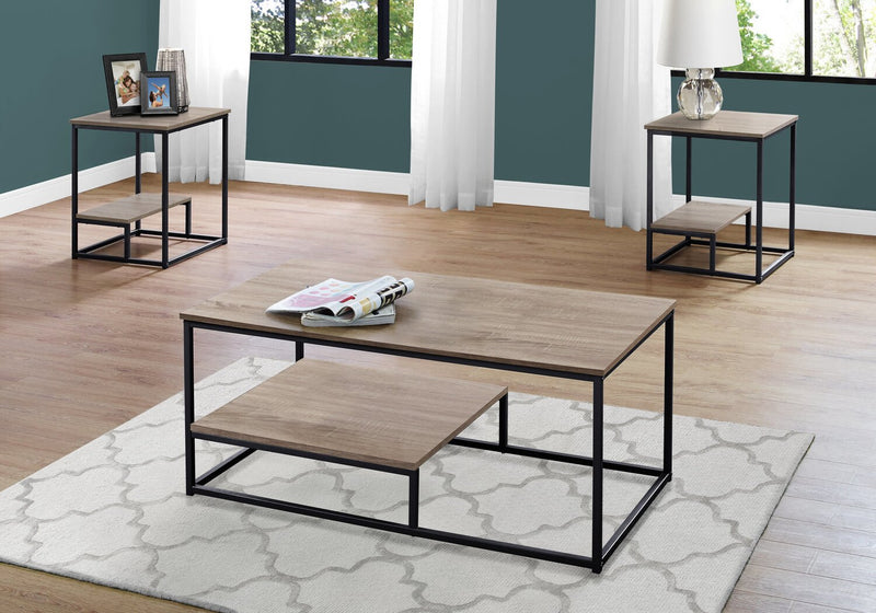 Jules 3-Piece Coffee and Two End Tables Package - Dark Taupe 