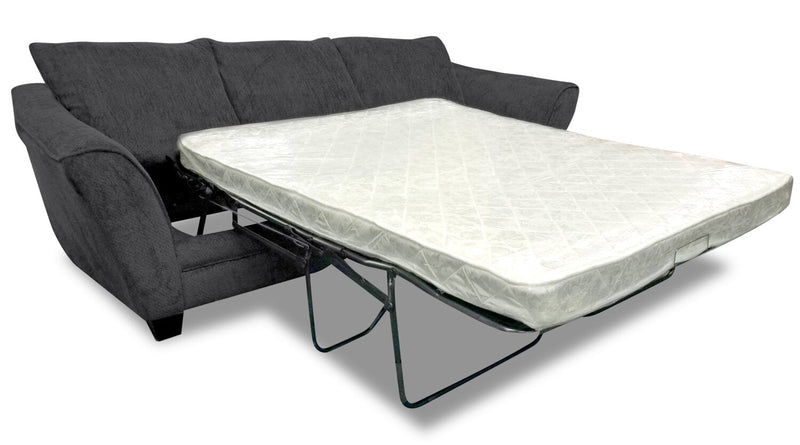 Febe Chenille Queen-Size Sofa Bed - Charcoal
