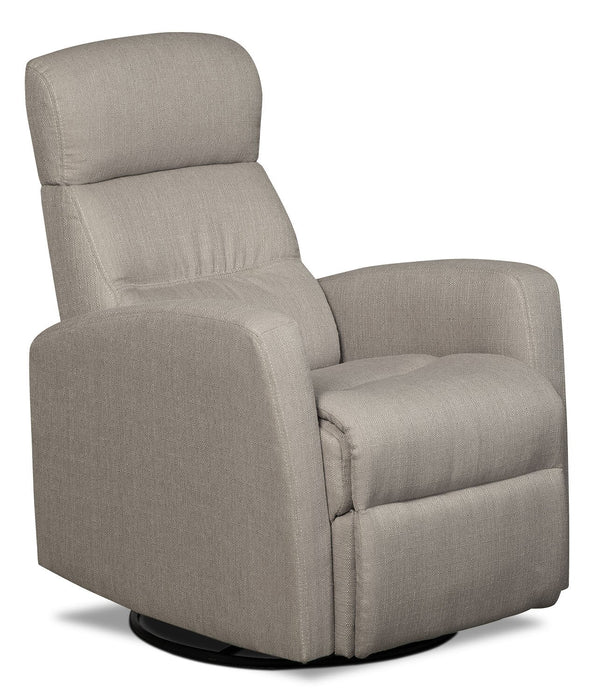 Penny Linen-Look Fabric Swivel Rocker Recliner - Taupe