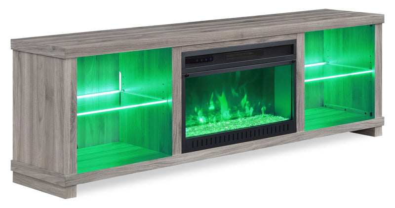 Aurora 72\" TV Stand with Crystal Ember Firebox