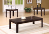 Kiana 3-Piece Coffee and Two End Tables Package - Espresso 