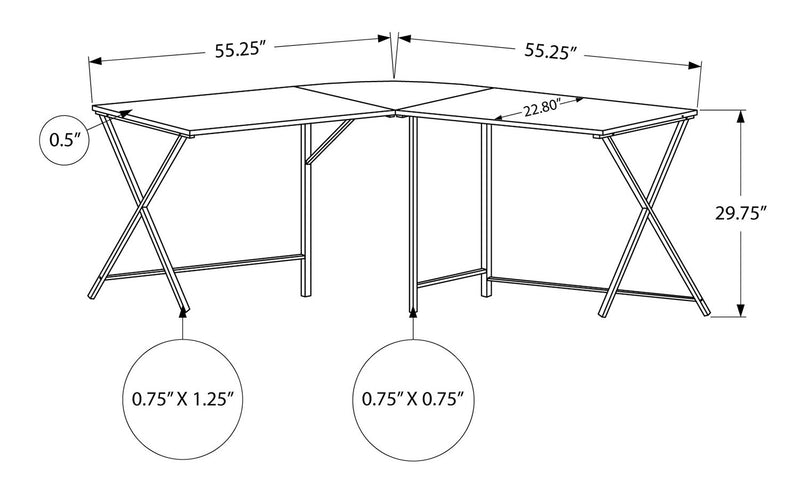 Lidia L-Shaped Corner Desk - Taupe 