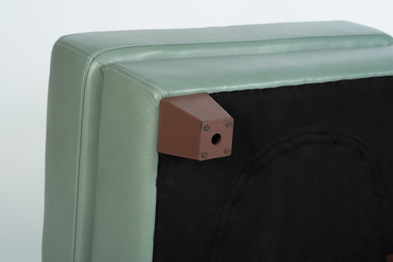 Vita 100% Genuine Leather Ottoman - Seafoam