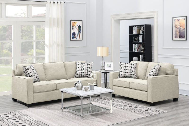 Sawyer Linen-Look Fabric Sofa - Light Grey