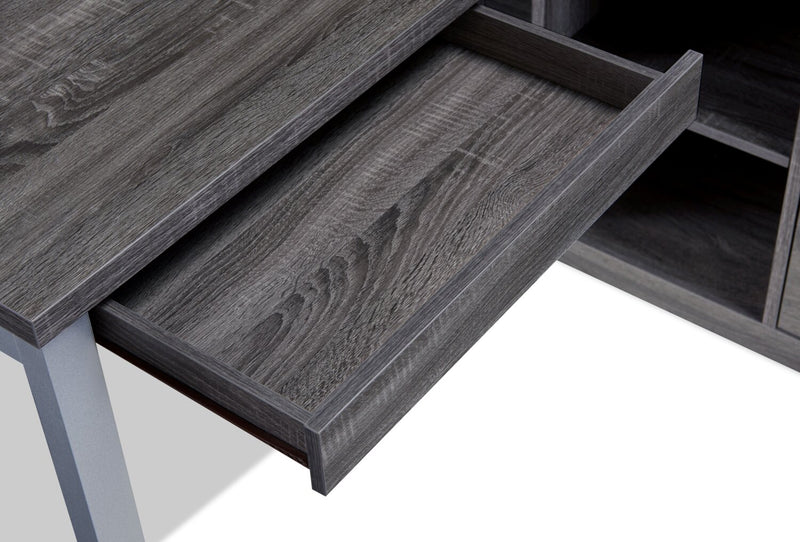 Owen Reversible Corner Desk – Distressed Grey