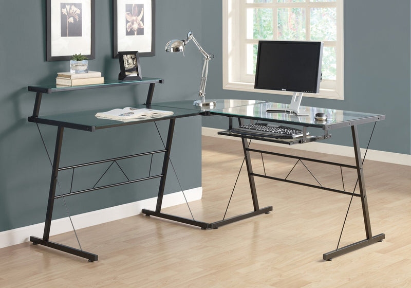 Elias L-Shaped Desk - Black