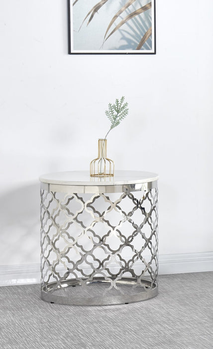 Belle End Table - White