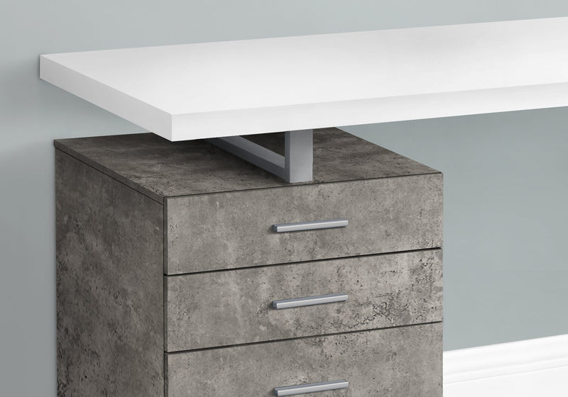 Clayton Reversible Desk - White/Concrete-Look