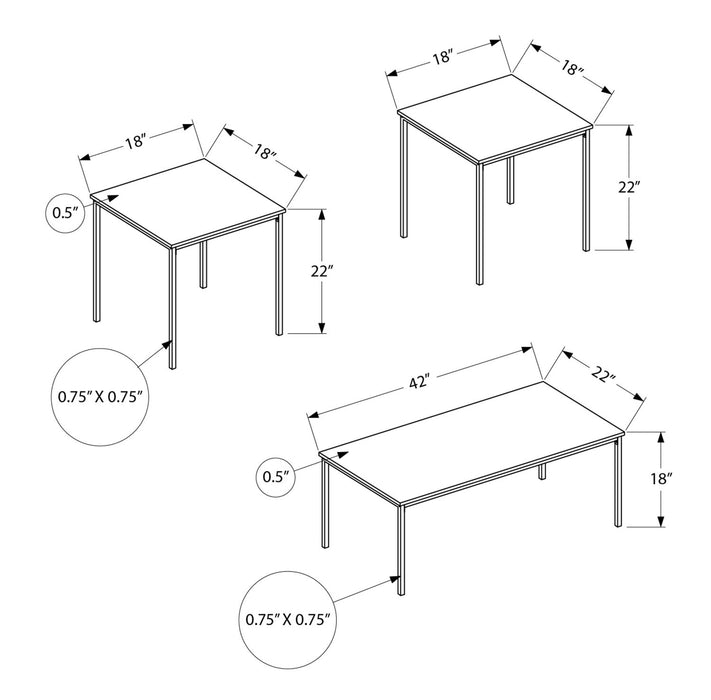 Easton 3-Piece Coffee and End Tables Package - Black