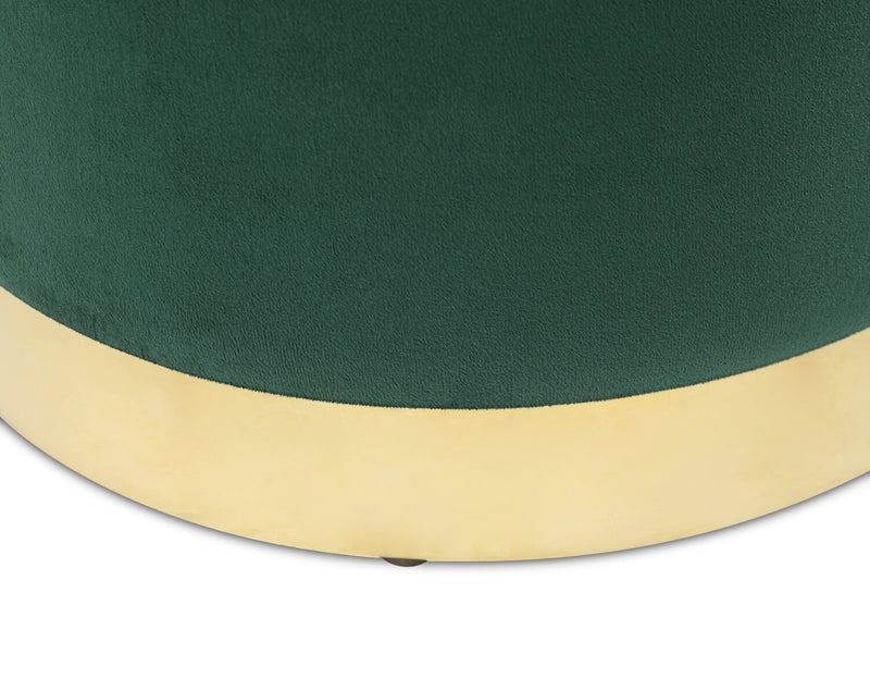 Phebe Velvet Storage Ottoman - Green