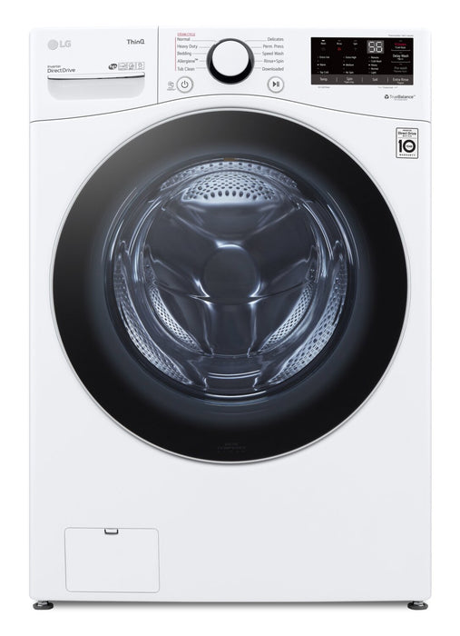 LG 5.2 Cu. Ft. Front-Load Washer, 7.4 Cu. Ft. Gas Dryer with AI - White