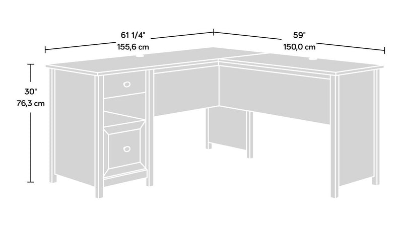 Cayla L-Shaped Desk - Soft White 
