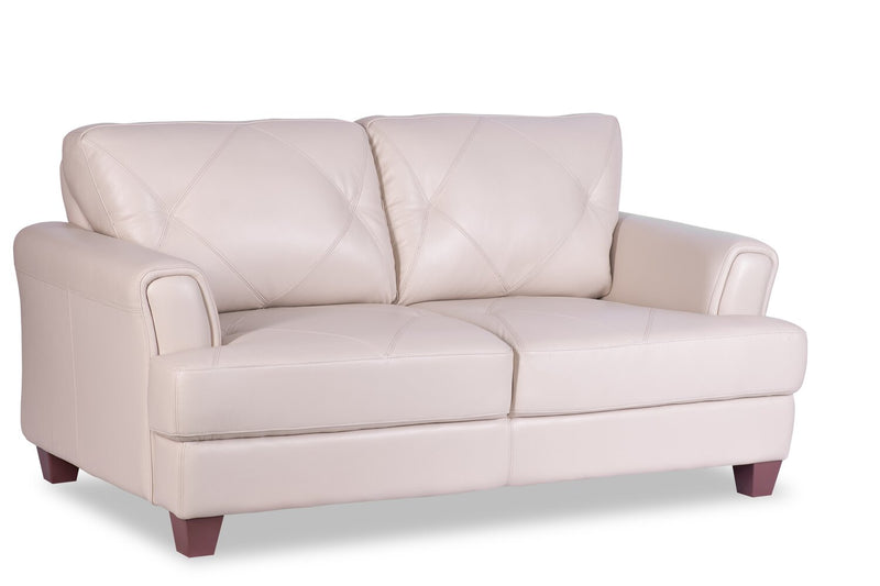 Vita 100% Genuine Leather Loveseat - Smoke