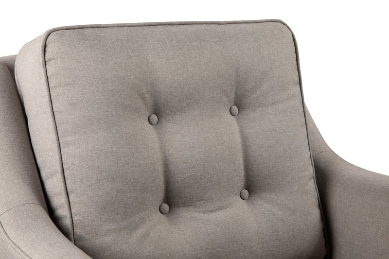 Novalee Linen-Look Fabric Chair - Taupe