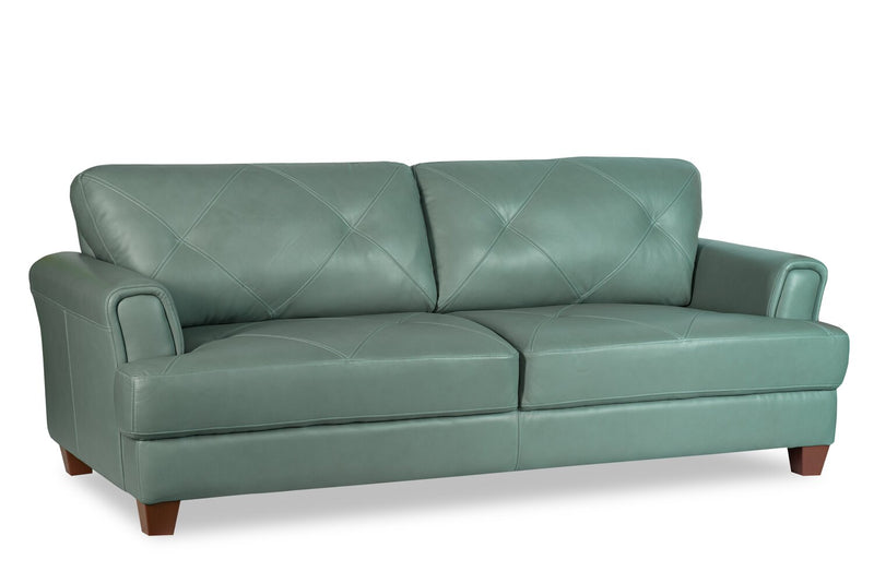 Vita 100% Genuine Leather Sofa - Seafoam