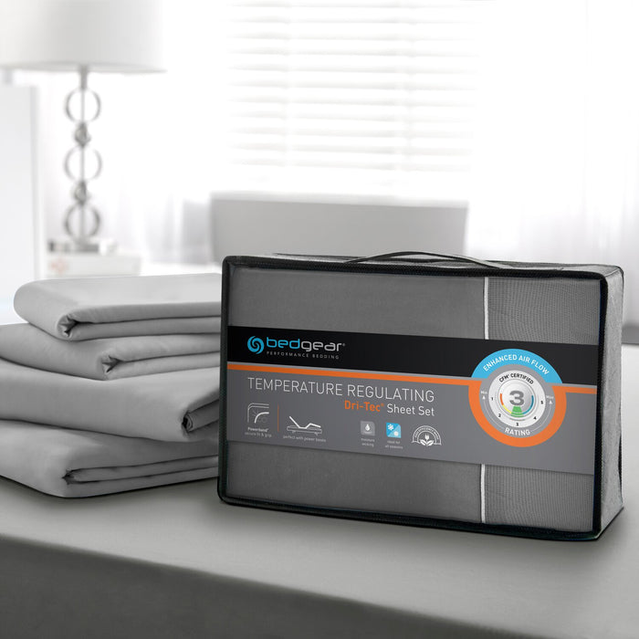 BEDGEAR® Dri-Tec® 3-Piece Twin Sheet Set - Grey 