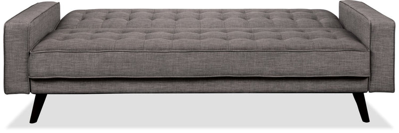 Avery Linen-Look Fabric Futon - Grey
