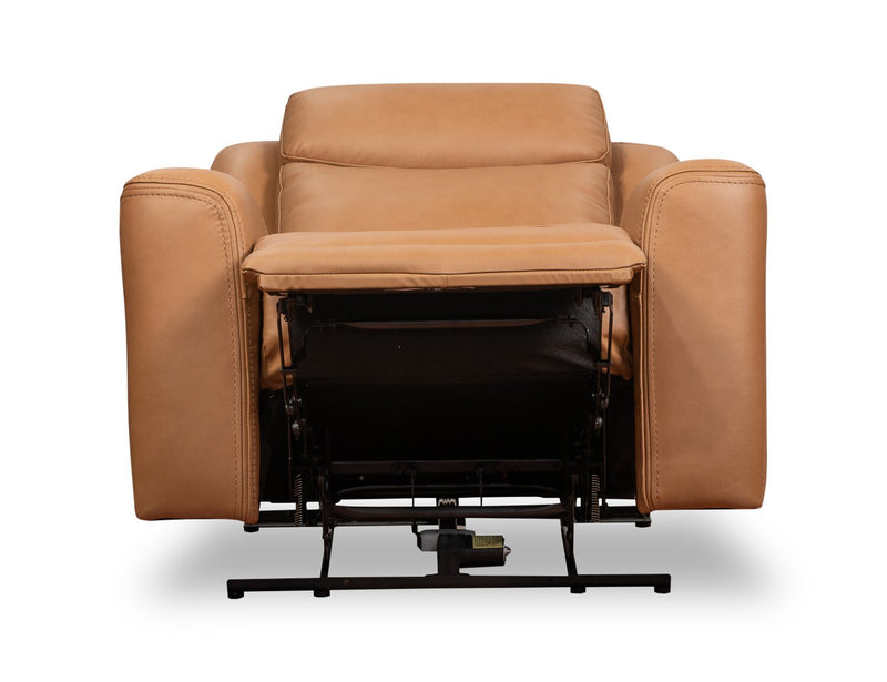 Prescott Genuine Leather Power Reclining Chair - Butternut