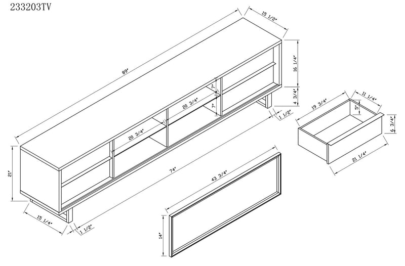 Amelia 89” TV Stand
