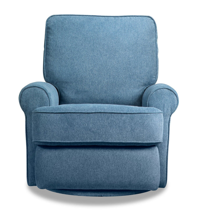 Bevin Chenille Swivel Glider Recliner - Blue