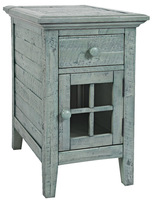 Rocco Blue Chairside Table with USB