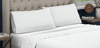 Kort & Co. Flower 4-Piece King Sheet Set - Blue and White