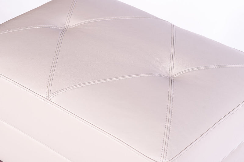 Vita 100% Genuine Leather Ottoman - Smoke