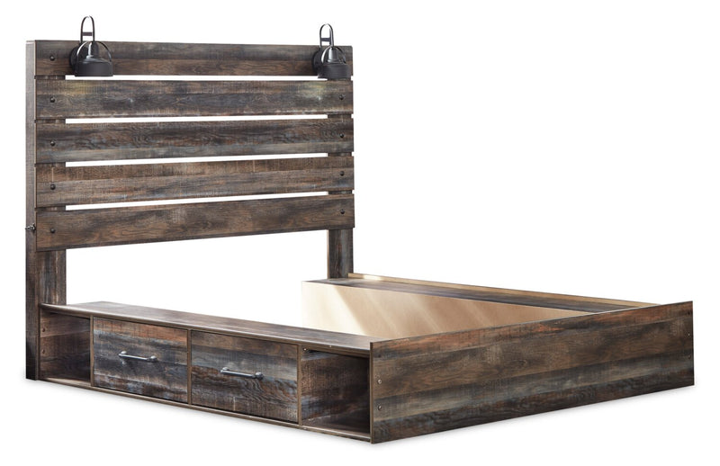 Abby King Side Storage Bed - Brown