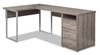 Pollie Reversible L-Shaped Desk - Dark Taupe 