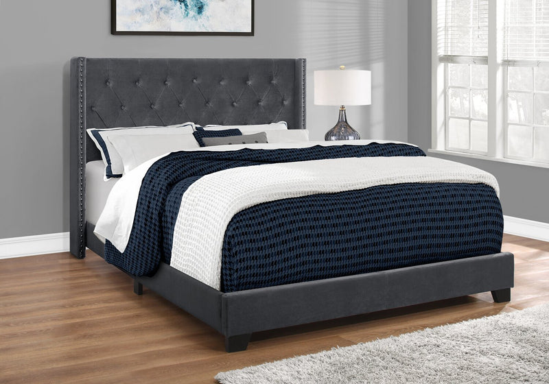 Portia Queen Bed - Dark Grey
