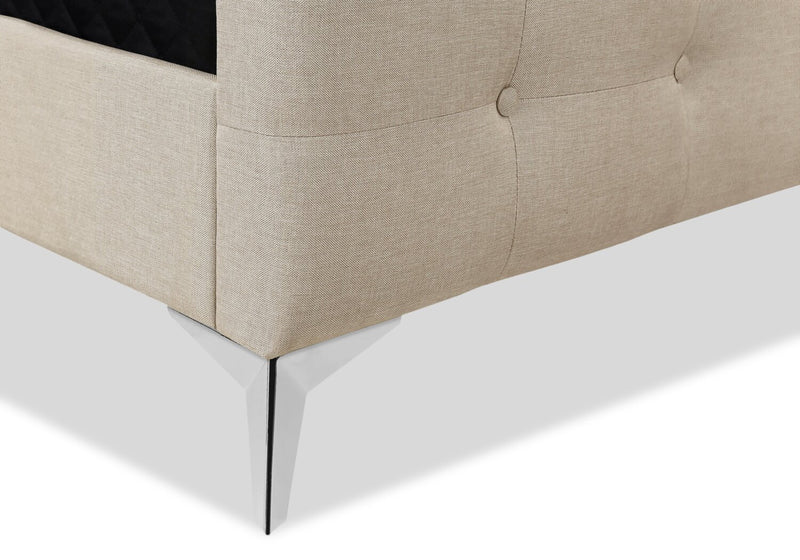 Zara Queen Bed - Beige