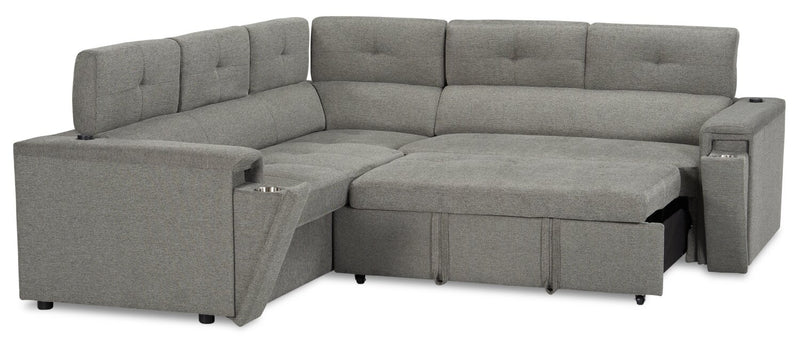 Savvy 2-Piece Right-Facing Linen-Look Sleeper Sectional